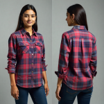 100% Cotton Multi Check Long Sleevee Shirt for Women